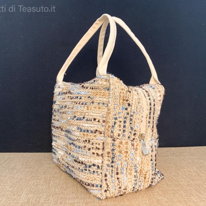 Borsa pochette in misto lino 2